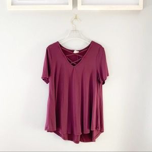 Faded Glory Crisscross Short Sleeve Top S